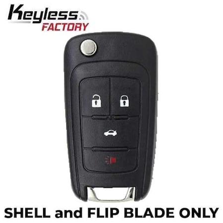 Keyless Factory 2010-2019 Chevrolet / 4-Button Flip Key HS - SHELL FKS-GM-4BT